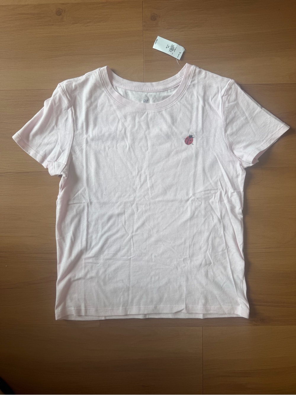 GAP Light Pink Short Sleeve Tee with Ladybug Patch